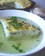 Куриный бульон с рисовой запеканкой